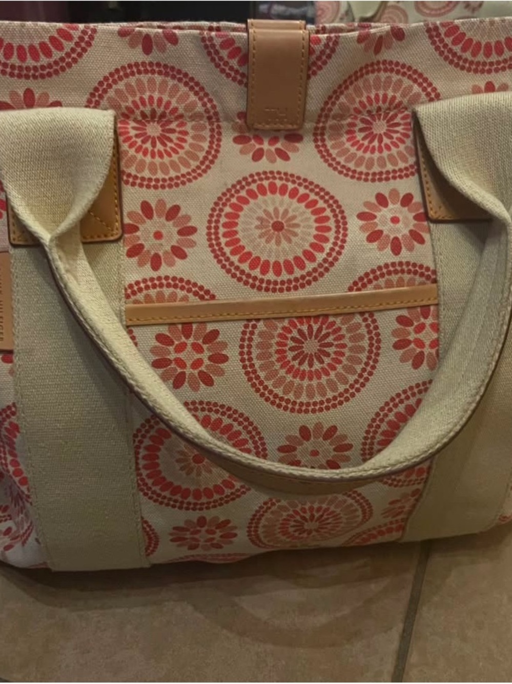 Tommy Hilfiger Coral Medallion Canvas Shoulder Tote